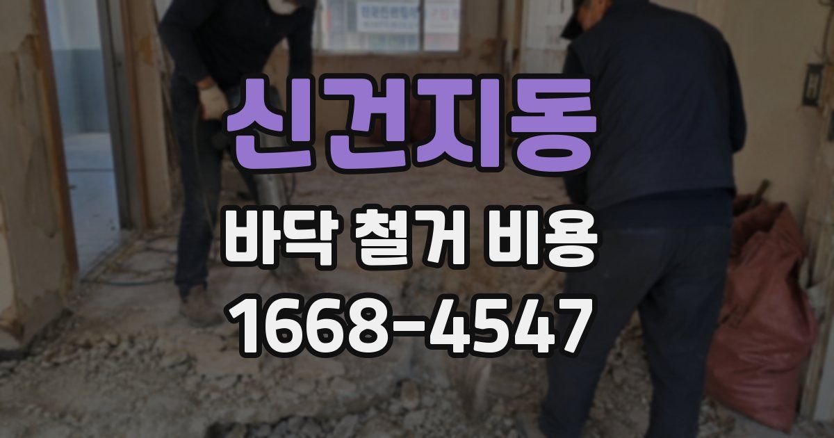 신건지동 바닥 철거 비용
