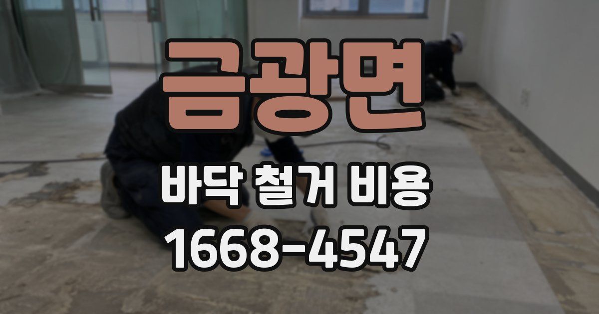금광면 바닥 철거 비용