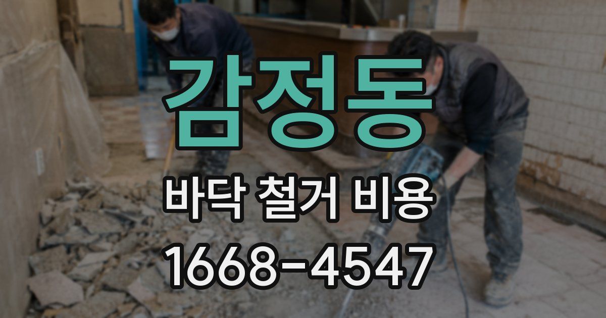 감정동 바닥 철거 비용