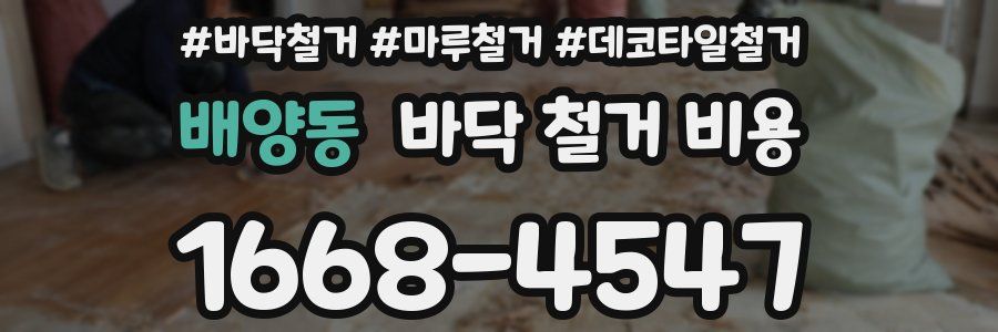배양동 바닥 철거 비용
