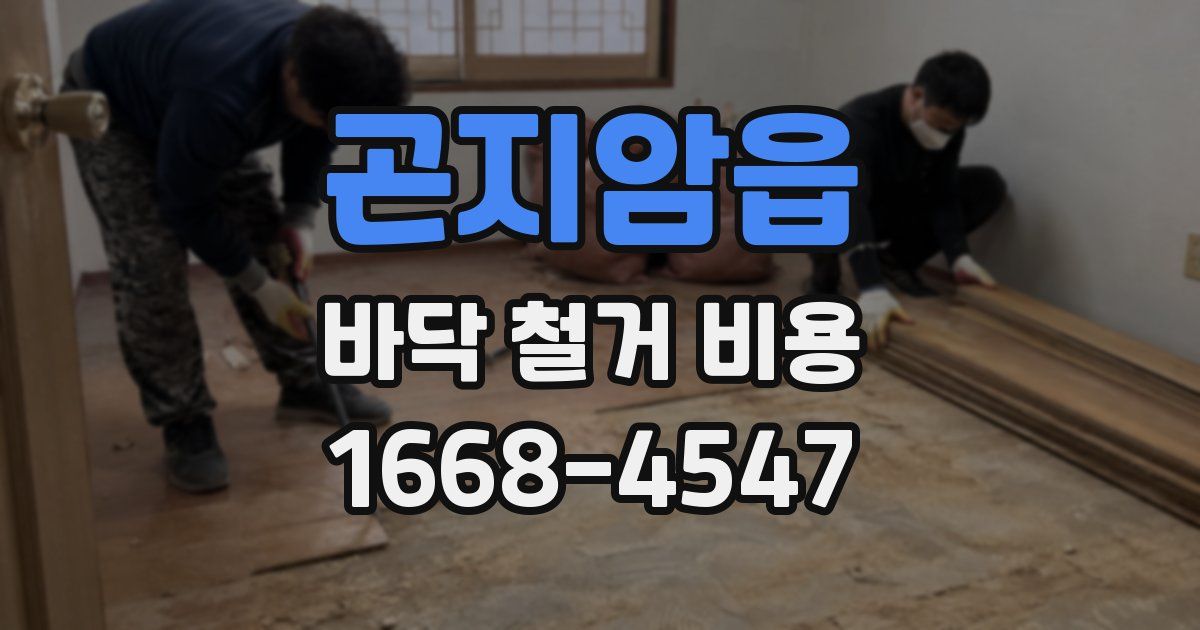곤지암읍 바닥 철거 비용