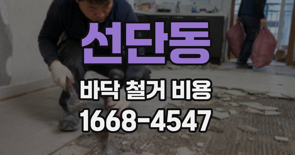 선단동 바닥 철거 비용