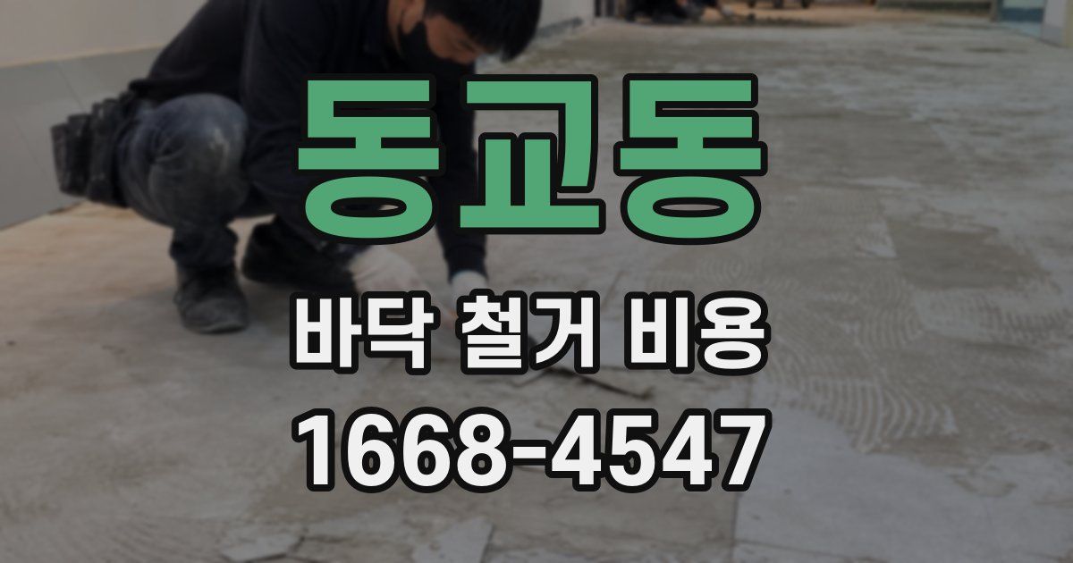 동교동 바닥 철거 비용