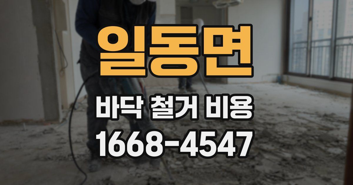 일동면 바닥 철거 비용