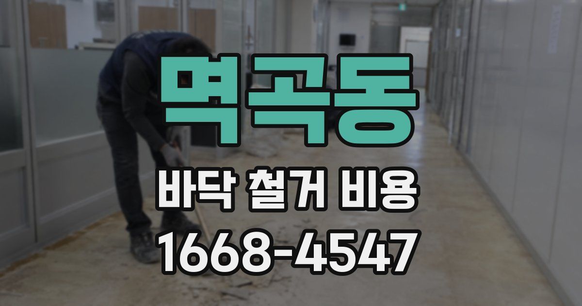 멱곡동 바닥 철거 비용