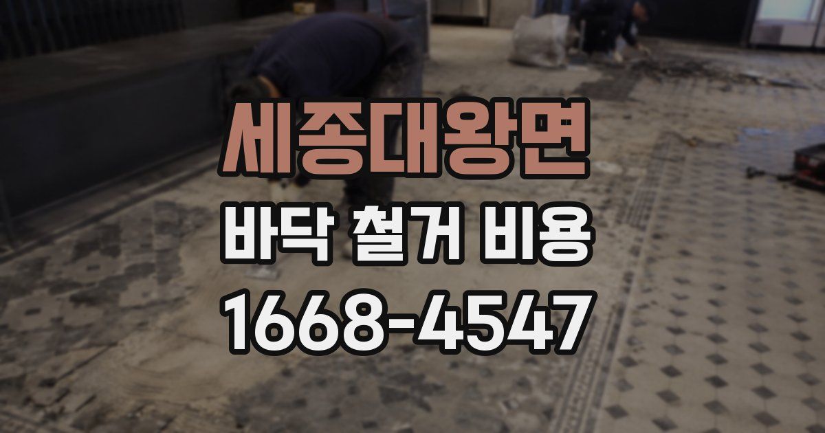 세종대왕면 바닥 철거 비용