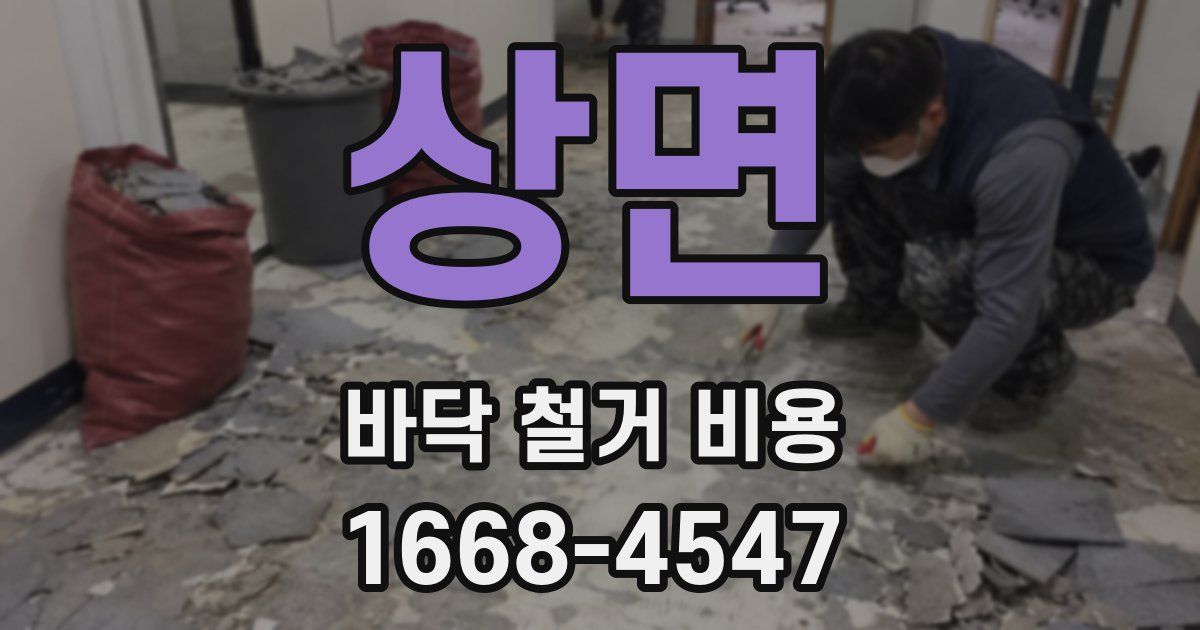 상면 바닥 철거 비용
