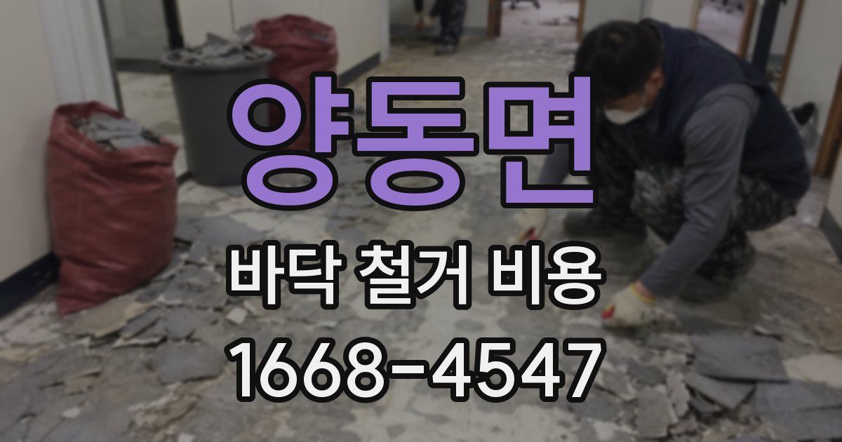 양동면 바닥 철거 비용