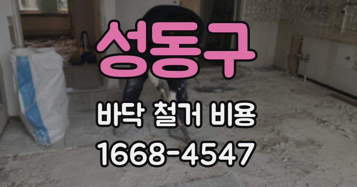성동구 바닥 철거 비용