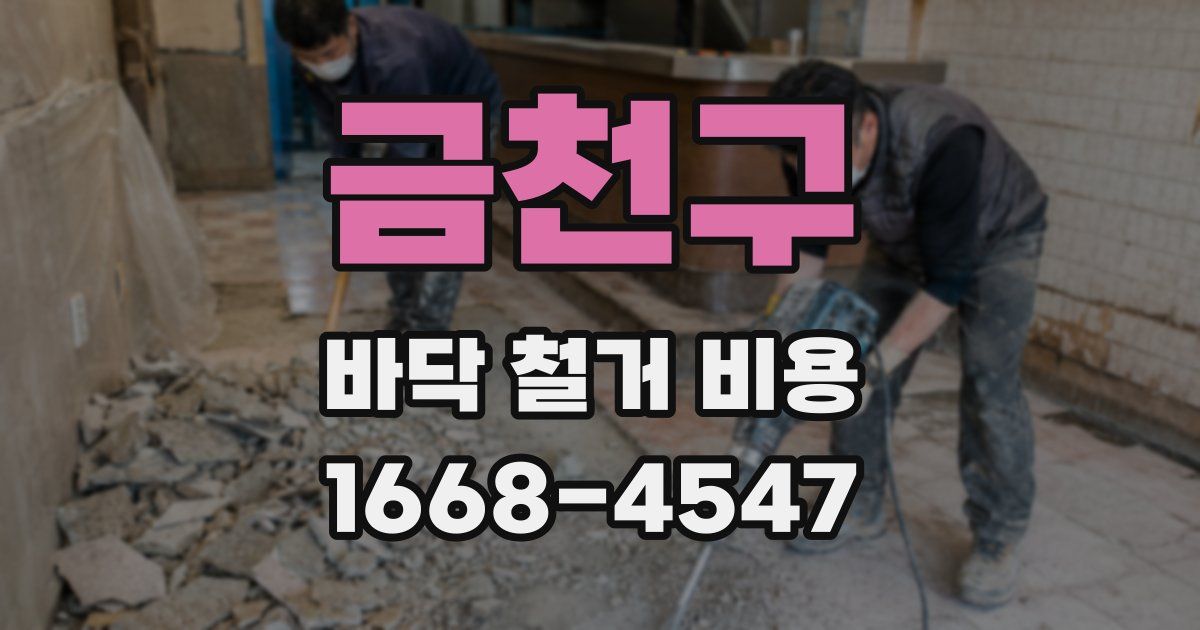 금천구 바닥 철거 비용