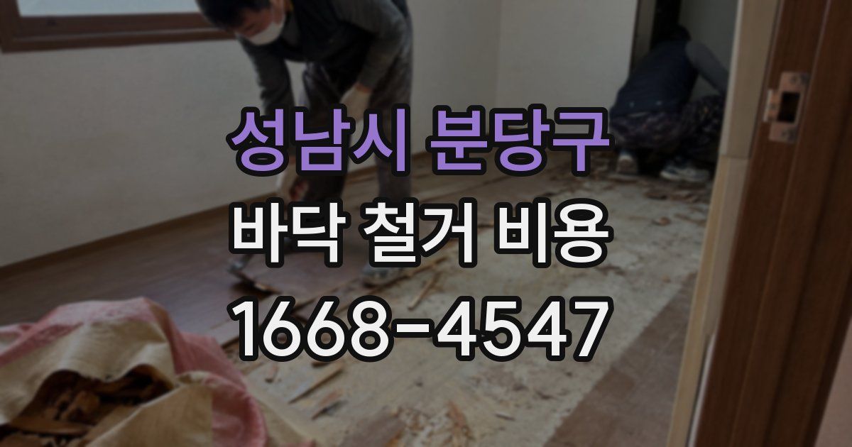 성남시 분당구 바닥 철거 비용