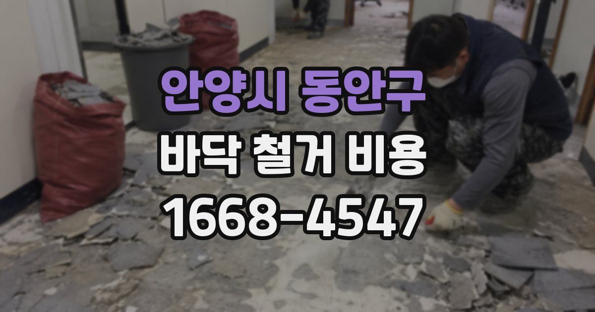 안양시 동안구 바닥 철거 비용
