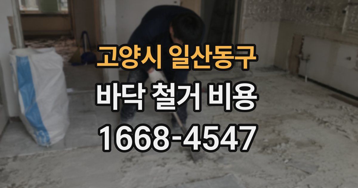 고양시 일산동구 바닥 철거 비용