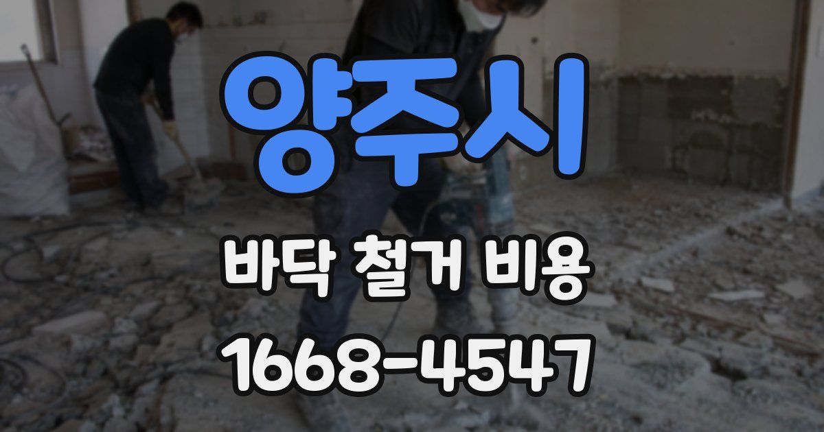 양주시 바닥 철거 비용