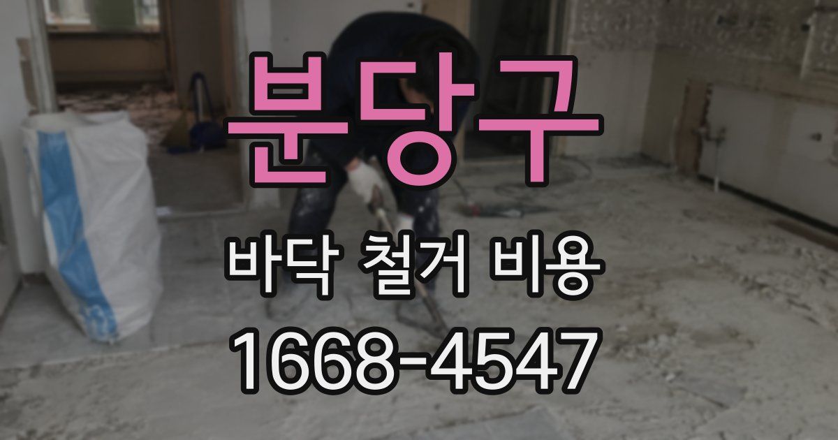 분당구 바닥 철거 비용