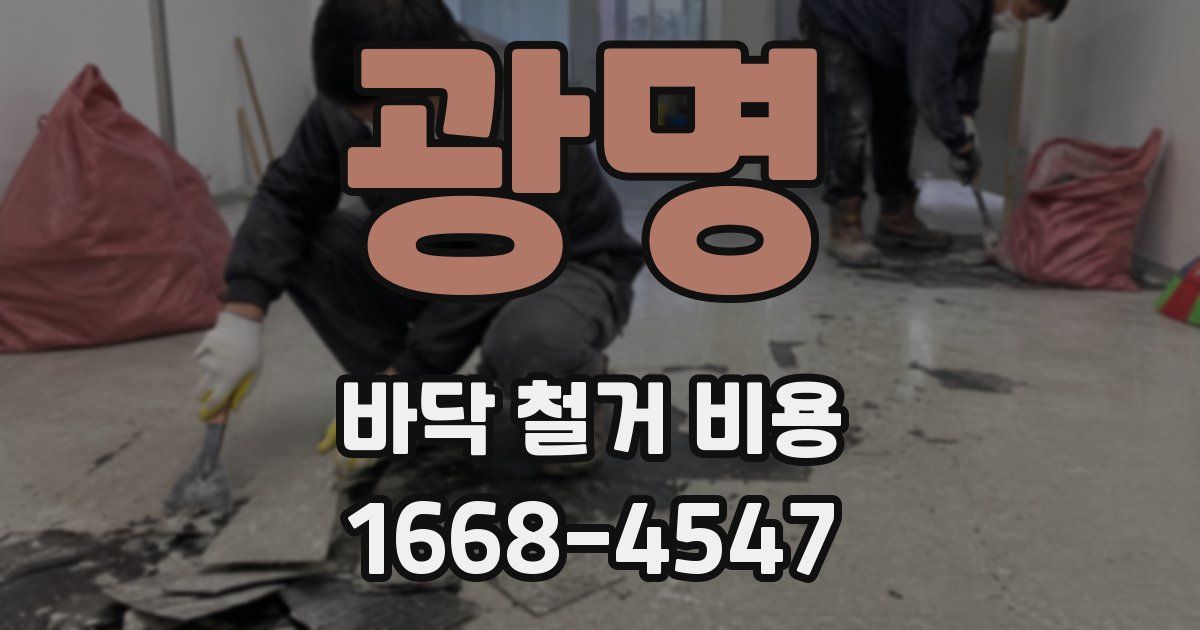 광명 바닥 철거 비용