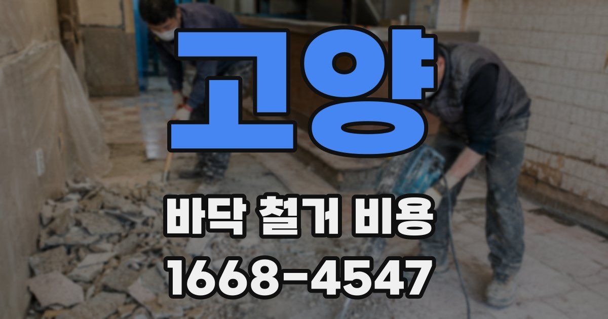 고양 바닥 철거 비용
