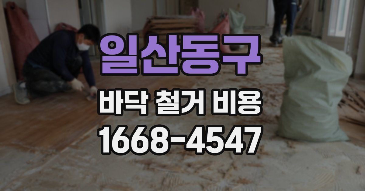 일산동구 바닥 철거 비용
