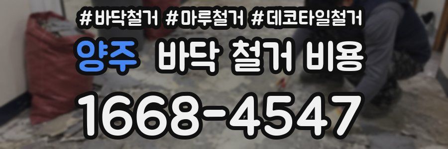 양주 바닥 철거 비용