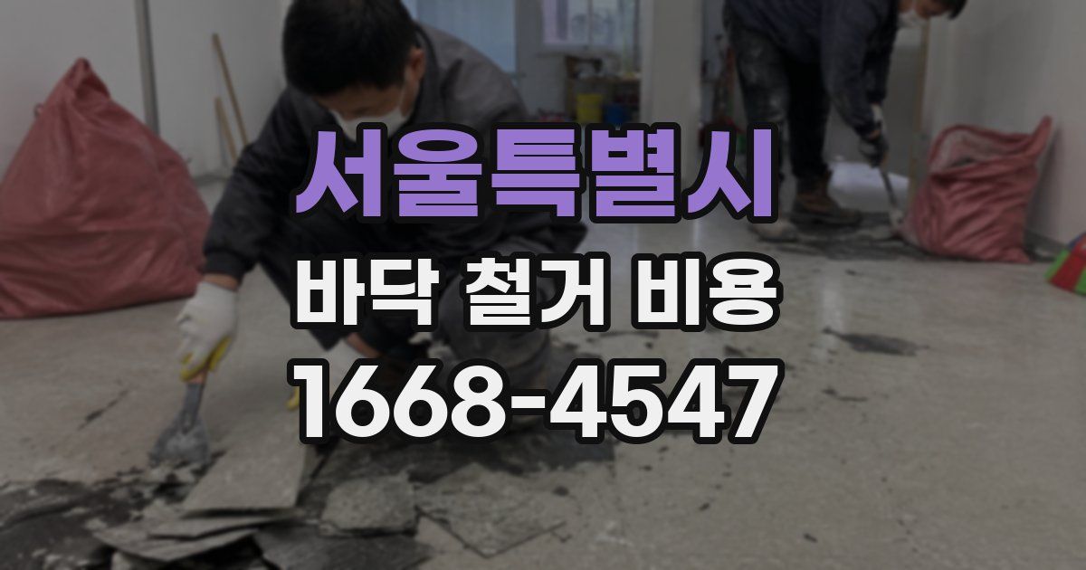서울특별시 바닥 철거 비용