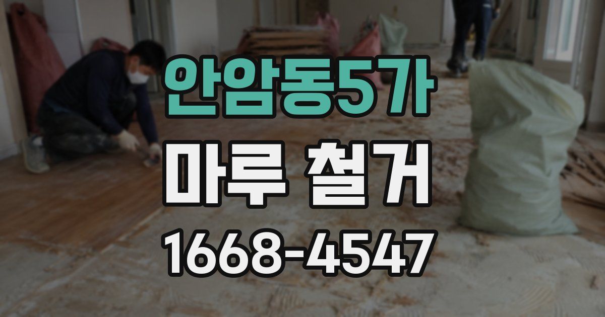 안암동5가 마루 철거
