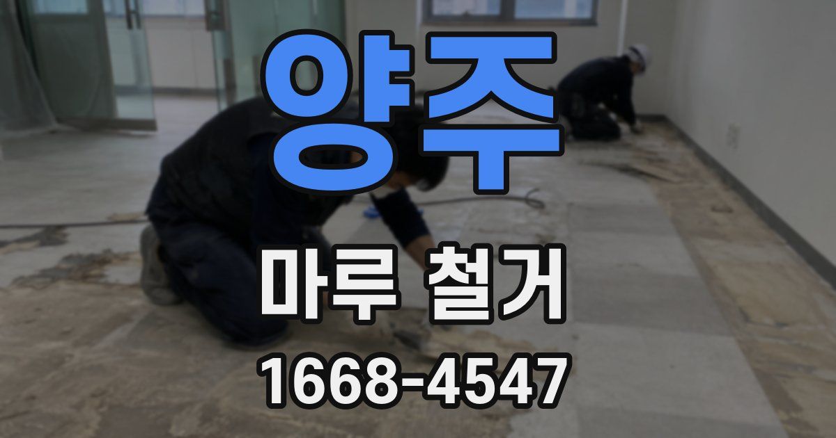 양주 마루 철거