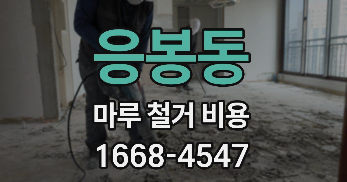 응봉동 마루 철거 비용