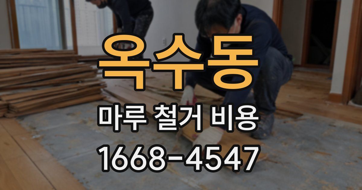 옥수동 마루 철거 비용
