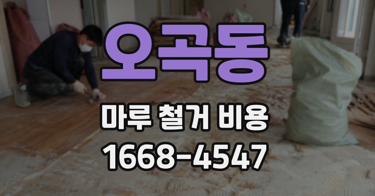 오곡동 마루 철거 비용