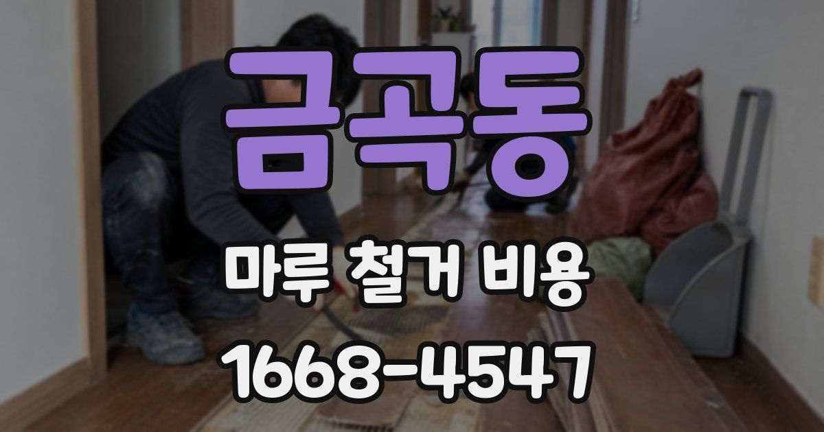 금곡동 마루 철거 비용