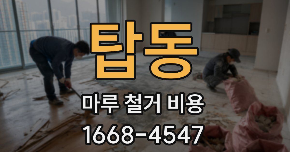 탑동 마루 철거 비용