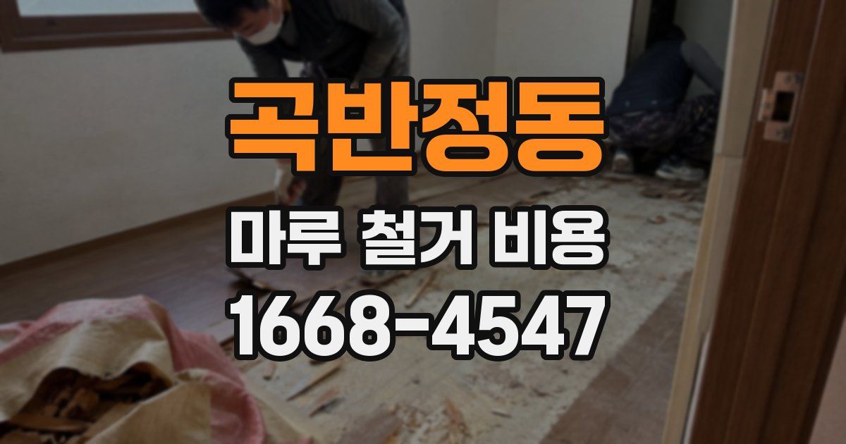 곡반정동 마루 철거 비용