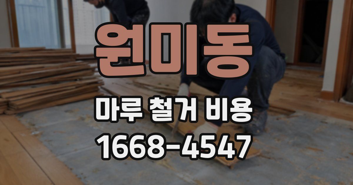 원미동 마루 철거 비용