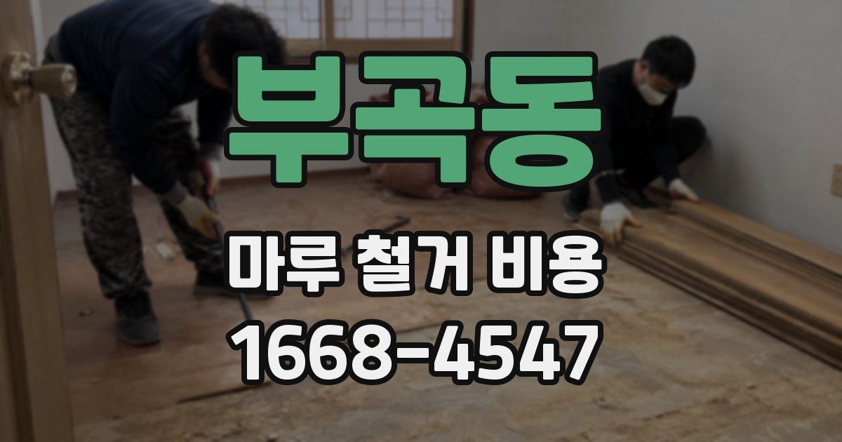 부곡동 마루 철거 비용