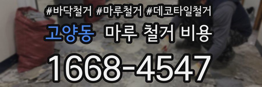 고양동 마루 철거 비용