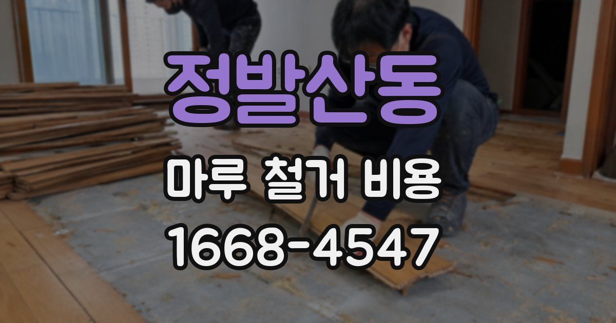 정발산동 마루 철거 비용