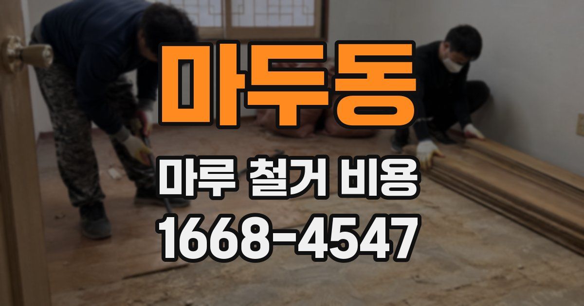 마두동 마루 철거 비용