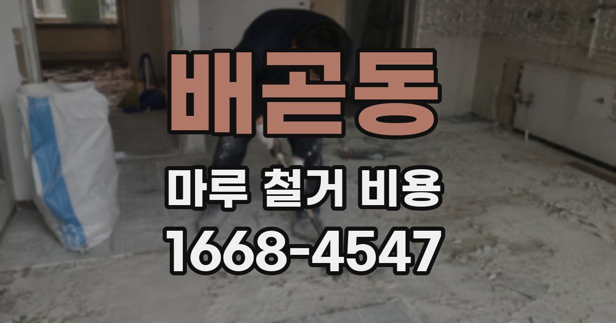 배곧동 마루 철거 비용