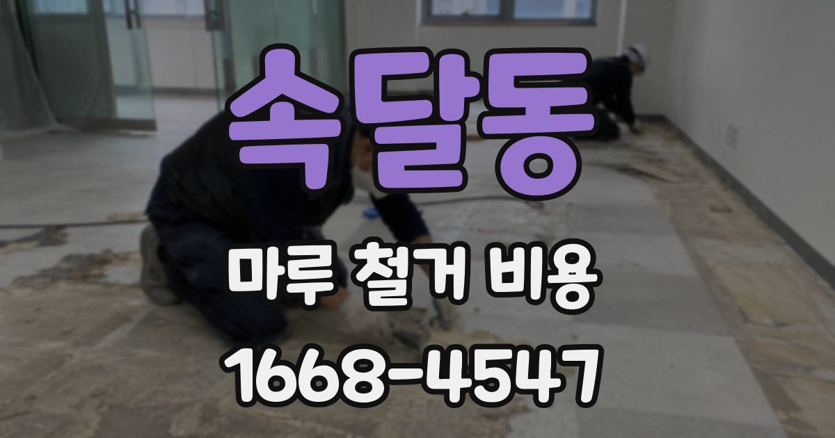 속달동 마루 철거 비용