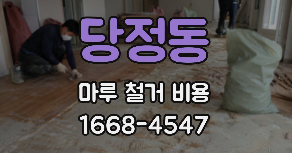 당정동 마루 철거 비용