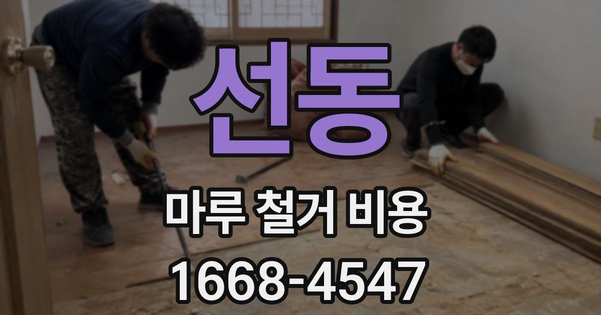 선동 마루 철거 비용