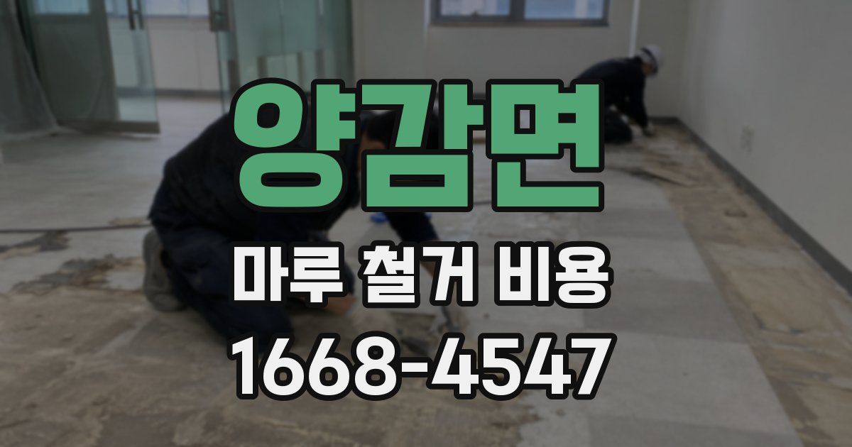 양감면 마루 철거 비용