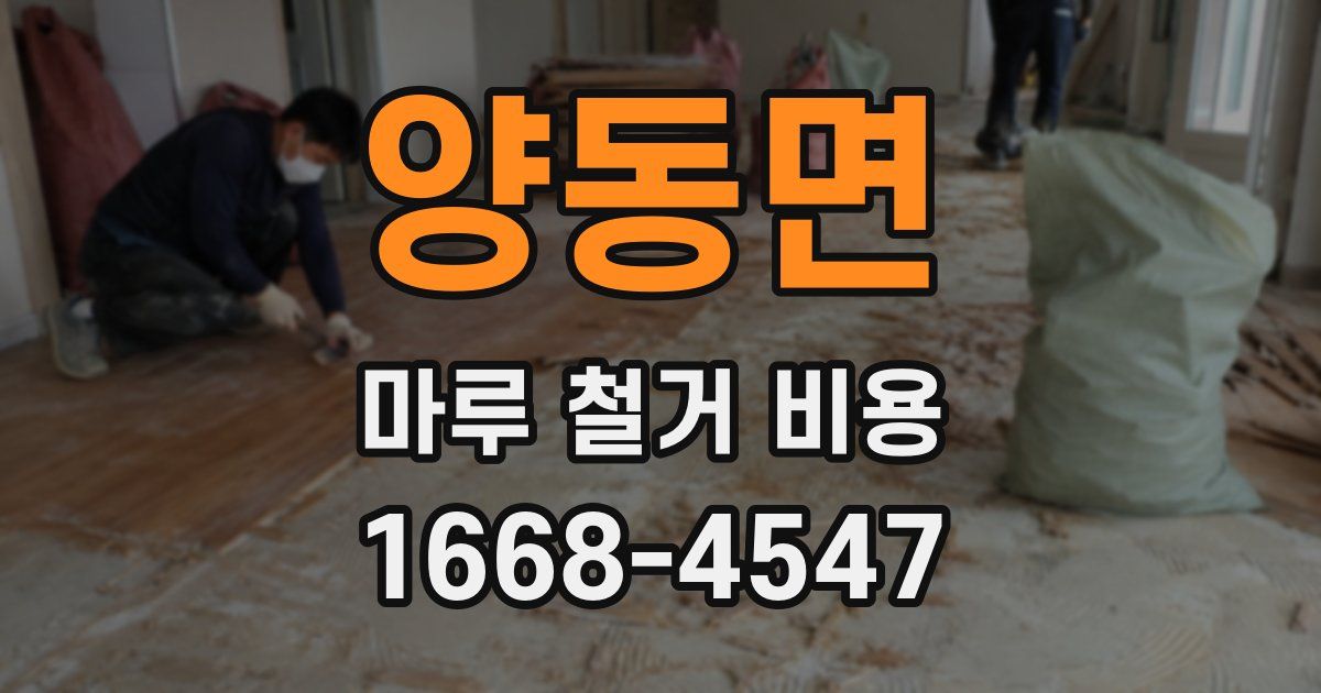 양동면 마루 철거 비용