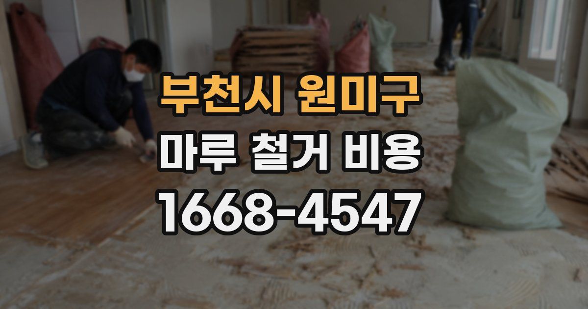 부천시 원미구 마루 철거 비용