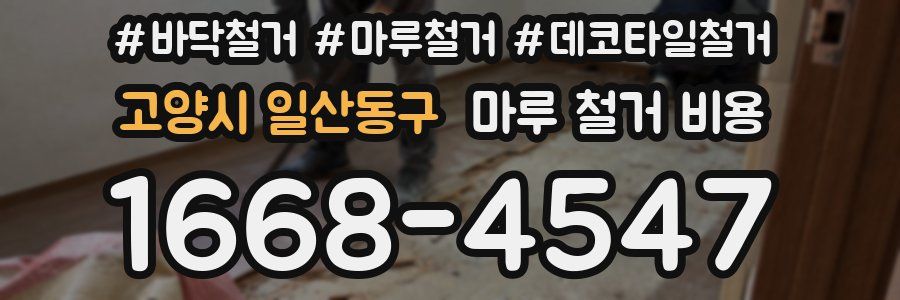 고양시 일산동구 마루 철거 비용
