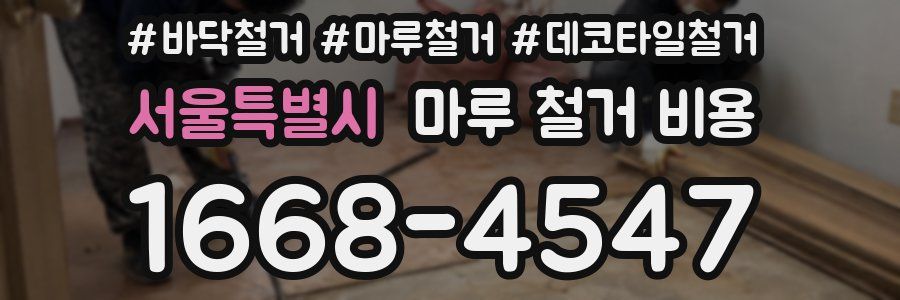 서울특별시 마루 철거 비용