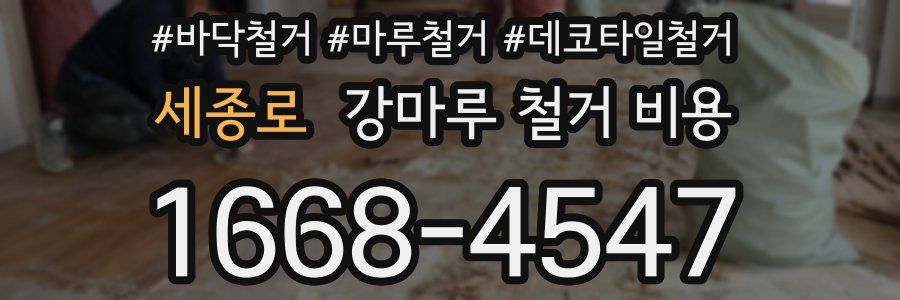 세종로 강마루 철거 비용