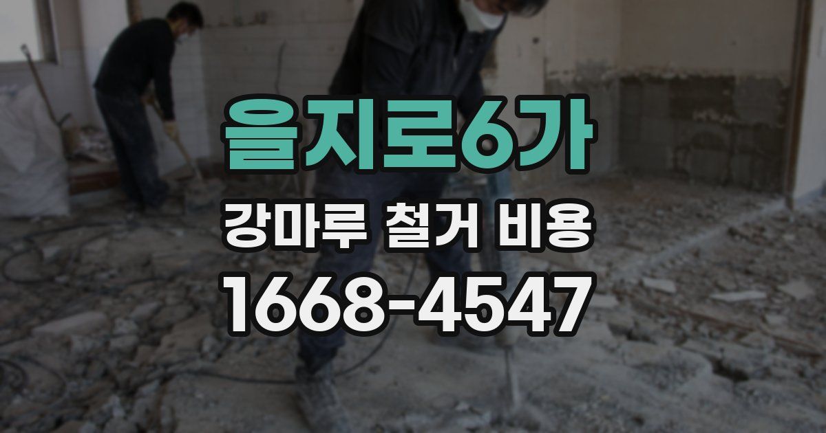 을지로6가 강마루 철거 비용