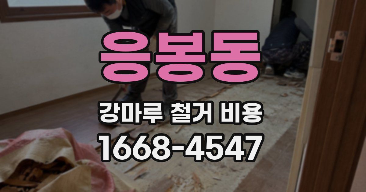 응봉동 강마루 철거 비용