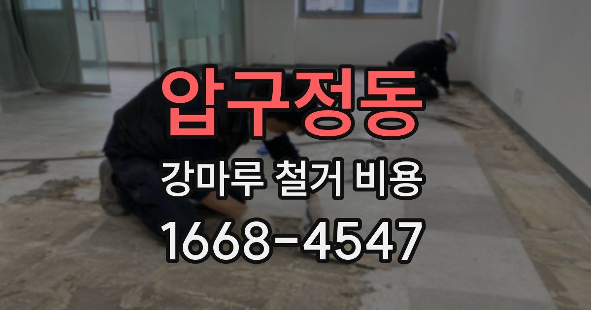 압구정동 강마루 철거 비용